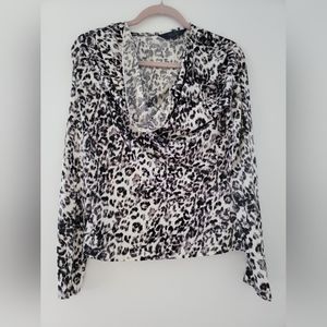 Rachel roy cowl leopard blouse